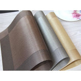PVC Non-Slip PVC Placemats Set Heat Resistant Placemats Dining Table Kitchen Mat (Set of 4) Gold - Top-Down View