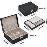 Jewelry Box Jewelry PU Leather Storage Box (Black) - 45-Degree Angle