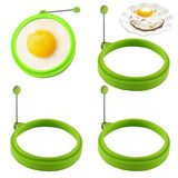 pcs silicone egg ring, egg rings non-stick, egg cooking rings, perfect fried shape or pancake rings