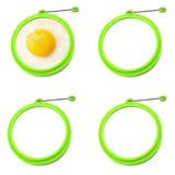 pcs silicone egg ring, egg rings non-stick, egg cooking rings, perfect fried shape or pancake rings - Side View