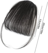 Clip-in Bangs Made of Real Hair, French Bangs Extensions | Natural Colored Clip-on Bangs, Hair Fringe for Women and Girls Natural Black