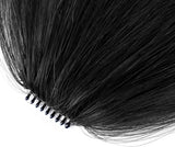 Clip-in Bangs Made of Real Hair, French Bangs Extensions | Natural Colored Clip-on Bangs, Hair Fringe for Women and Girls Natural Black - 45-Degree Angle