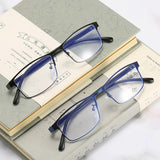 Anti-blue Light Myopia Glasses Ready-made Business Men Women Metal Square Glasses Diopter 0 -0.5 -1.0 -1.5 To -6.0 3 - Close-Up Angle