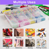 18-Compartment Snack Box, 2 Pieces Snack Plates with Lids for Candy, Nuts, Snacks, Adjustable Plastic Storage Box for Jewelry, Transparent Sorting Boxes 18 compartments-2 pieces - Top-Down View