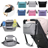 Baby Organizer Stroller Accessories Bag Large Space for All Strollers（Black） - Front View