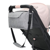 Baby Organizer Stroller Accessories Bag Large Space for All Strollers（Black） - Top-Down View