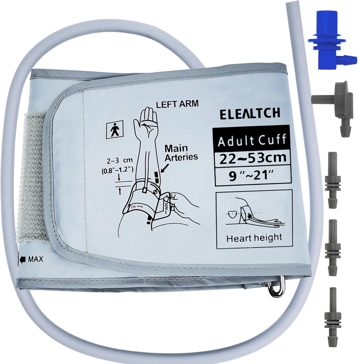 Extra Large Cuff Compatible with Omron 9201d-21201d Inch (22-53 cm) XL Blood Pressure Cuff for Adults ARM BP Replacement Cuff for Large ARM, Gray