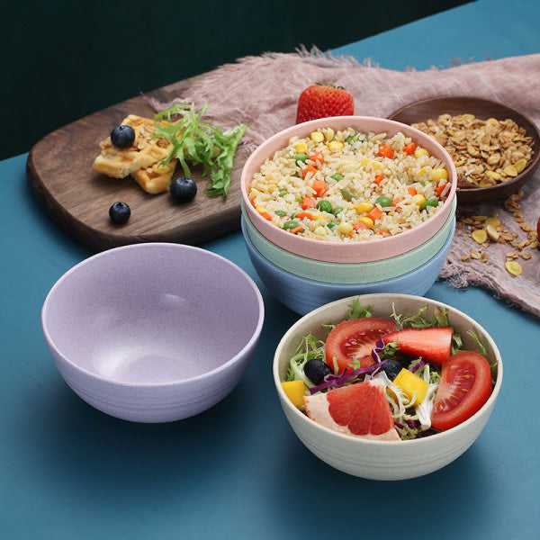 5-Pack Large Reusable Pasta Bowls, 710ml Unbreakable Plastic, Lightweight Soup Bowls for Rice, Salad, Noodles, Soup, Salad (Cream White)