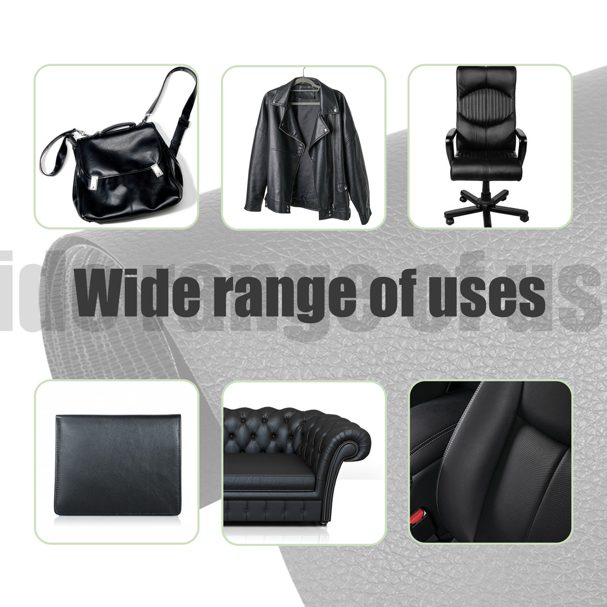 INF Self-Adhesive Repair Patch Faux Leather 50x138 cm Black
