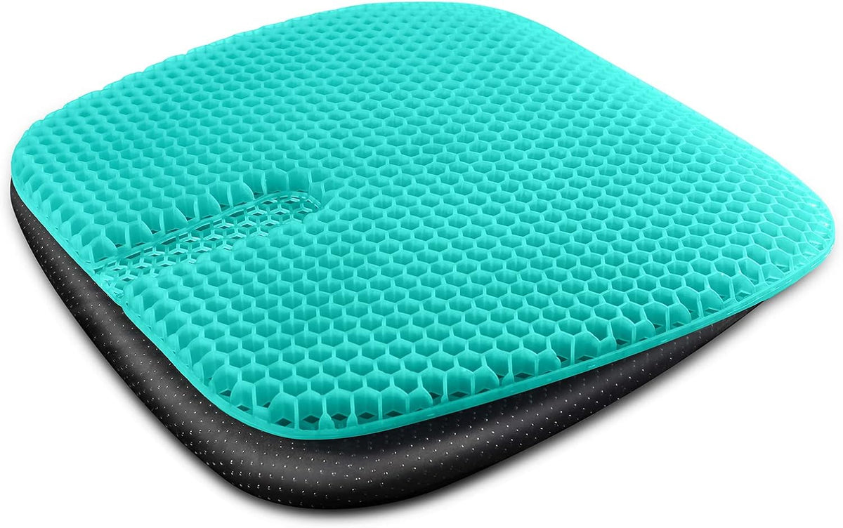 Gel Seat Cushion for Long-Term Sitting, Gel Cushions for Pressure Relief, Double Thick Gel Cushion for Sitting, Seat Cushions for Office Chairs with