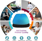 Gel Seat Cushion for Long-Term Sitting, Gel Cushions for Pressure Relief, Double Thick Gel Cushion for Sitting, Seat Cushions for Office Chairs with