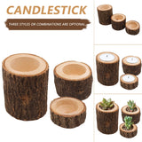 Wooden Candle Holder Rustic For Home Wedding Creative Decoration Comb - Side View