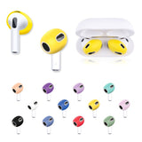 sets of earplugs for Airpods Pods 3 silicone ear caps Bluetooth compatible headphones Earplugs Ear cushions Ultra-thin anti-slip Blue red yellow Blue red yellow - Side View