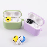 sets of earplugs for Airpods Pods 3 silicone ear caps Bluetooth compatible headphones Earplugs Ear cushions Ultra-thin anti-slip Blue red yellow Blue red yellow - 45-Degree Angle