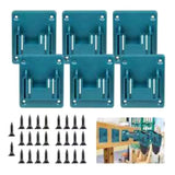 Set of 6 battery holders for Makita batteries: drill, wall mount for Makita drills 14.4V 18V wall storage tool - Front View