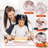 Non-stick rolling pin, 70×50cm silicone rolling pin, non-slip silicone baking mat, food plate, cake mat, cake mat, cake/pizza mat 70*50CM - red - Side View