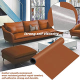 INF Self-Adhesive Repair Patch Faux Leather 50x138 cm Light Brown - Top-Down View