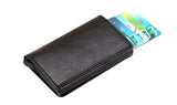 Card Holder with RFID & NFC Protection - Choose your color! Black Black - Front View