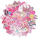 Preppy Stickers Pink Animal Stickers Luggage Skateboard Fridge Mobile Phone Computer Skateboard Water Bottle Suitcase Car Stickers 50 pcs_max