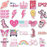Preppy Stickers Pink Animal Stickers Luggage Skateboard Fridge Mobile Phone Computer Skateboard Water Bottle Suitcase Car Stickers 50 pcs_max - Front View