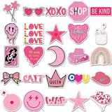 Preppy Stickers Pink Animal Stickers Luggage Skateboard Fridge Mobile Phone Computer Skateboard Water Bottle Suitcase Car Stickers 50 pcs_max - Side View