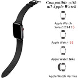 Black/Brown Compatible with Apple Watch Strap 38/40/41 mm, Leather