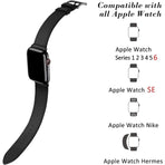 Black/Brown Compatible with Apple Watch Strap 38/40/41 mm, Leather