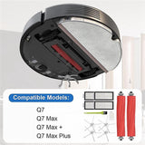 Accessories for Q7 / Q7 Max / Q7 Plus Spare Parts, Brush Set Robot Vacuum Cleaner - Top-Down View