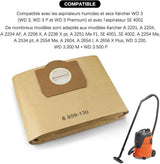 10-pack vacuum cleaner bags for Karcher 6.959-130.0 filter bags A 2201/2204/2504 - Front View