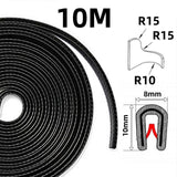 10 m edge protection edge profile black pipe tape clamping profile rubber