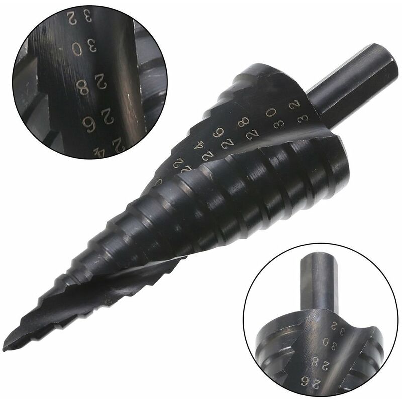 HSS Step Drill Conical Metal Drill Bit 4-32mm for Screwdriver on Steel Wood Plastic