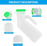 Urinal Bottle for Men, Glow-in-the-Dark 1000ml Pee Bottle for Travel & Incontinence Green - 45-Degree Angle