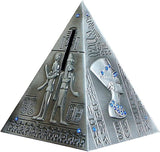 Egyptian pyramid statue model piggy bank home decor 13 cm - Antique brass (Egyptian pyramid) - Front View