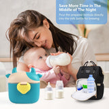 Milk Dispenser Cans, Milk Powder Dosing Box with Spoon, Capacity is about 230g/46 Spoons, Portable Baby Milk Powder Container (Green Calf) Green - Close-Up Angle