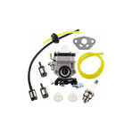 Carburetor kit for AL-KO Alko grass trimmers, models BC410, BC4535, BC4125, with hose and fuel filter.