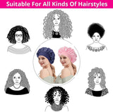 Large Satin Night Cap for Curly Hair, Breathable Silk Sleep Hat for Women and Girls, Gold Gold - Top-Down View