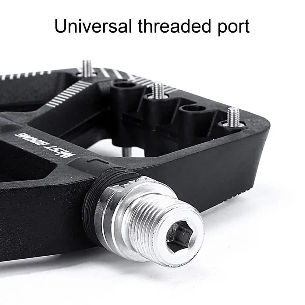 pair of wide pedals with non-slip surface and repair function, blue