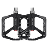 pair of wide pedals with non-slip surface and repair function, blue - Top-Down View