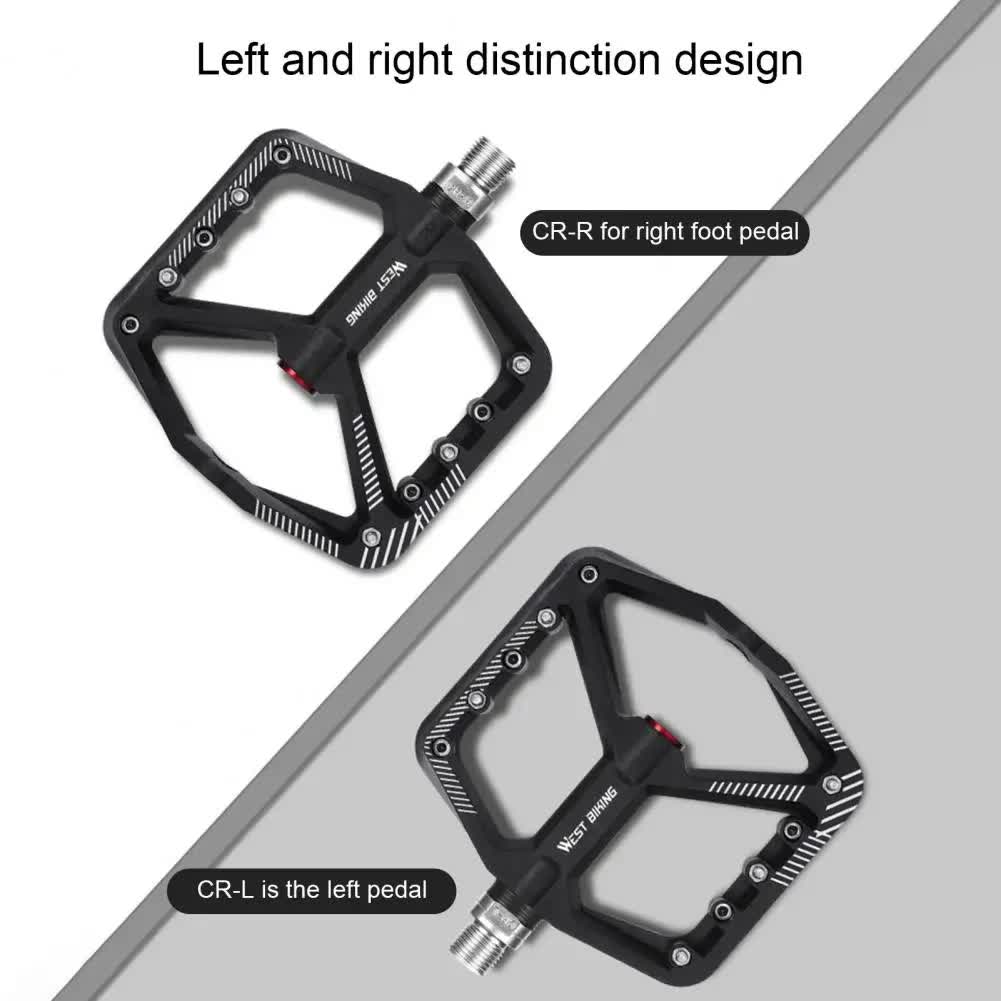 pair of wide pedals with non-slip surface and repair function, blue