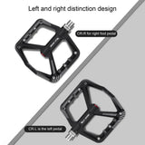 pair of wide pedals with non-slip surface and repair function, blue - Rear View