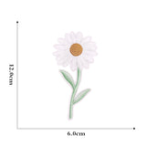 12 Pieces Embroidered Patches Iron-on Fabric Sew-on Patch Floral Pattern Mini Sunflower Embroidered Patches for Clothes Jeans Hat Backpacks - Front View