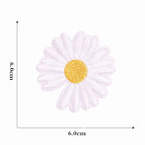 12 Pieces Embroidered Patches Iron-on Fabric Sew-on Patch Floral Pattern Mini Sunflower Embroidered Patches for Clothes Jeans Hat Backpacks - Top-Down View