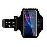 Mobile Phone Armband, Universal Waterproof Phone Armband with Black - Front View