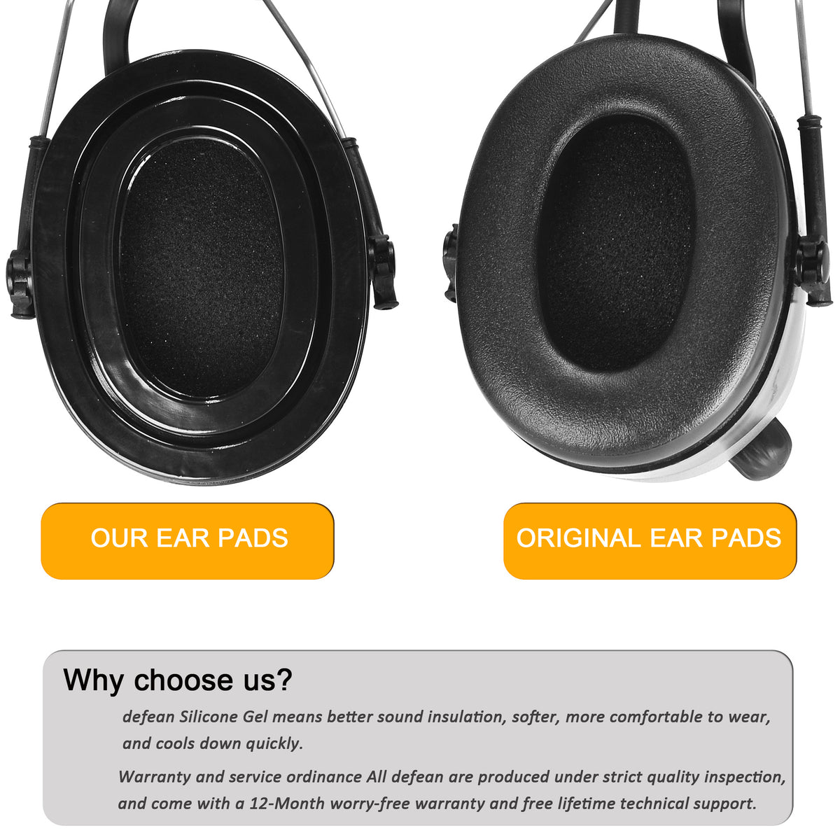 INF Gel earmuffs for 3M Peltor hearing protection 1 pair