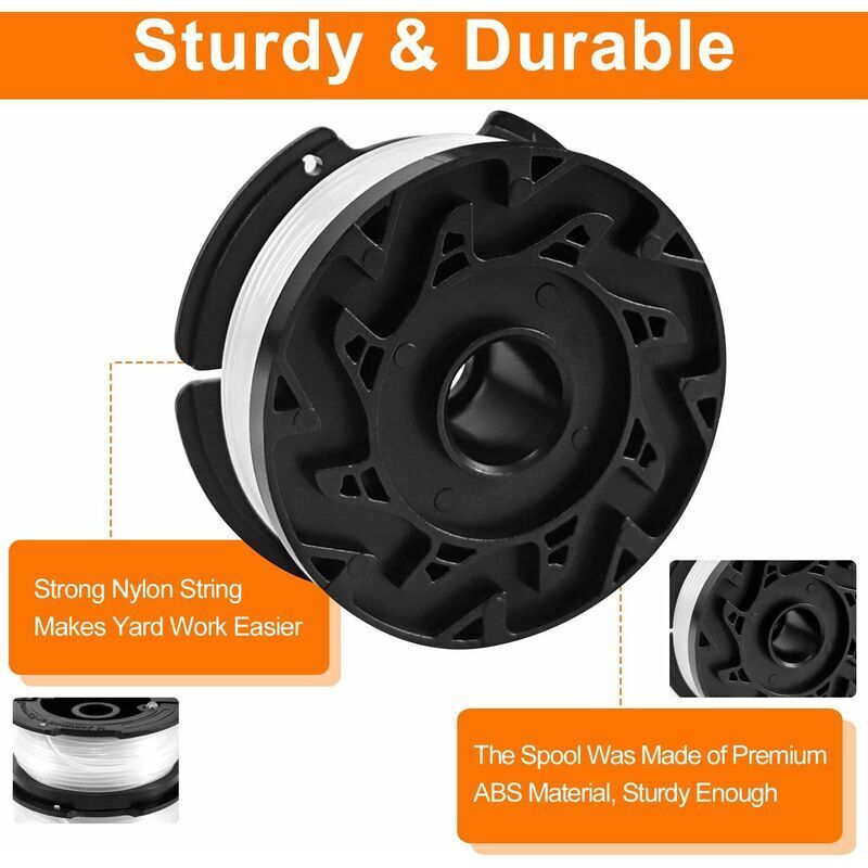 Trimmer Line Spool Pack with 1 Spool Cover and 1 Spring, Trimmer Line Spool for Black and Decker Trimmers