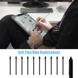 10pcs S Pen Nibs for Samsung Galaxy Tab S6 with Installation Tool Compatible with Samsung Galaxy Tab S7 & S7 Plus S8 & S8 Plus (Black) Black - Rear View