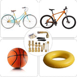 15 pcs Bicycle Valve Adapter Set Reducing Nozzles Tire Pump Adapter Set Ball Pump Needle Universal. - Front View