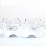 Double Cat Bowls, Orthopedic Pet Bowl Anti-vomiting, Cat Food Bowl Water Bowl Dog Bowl, Angled Cat Bowl Protects the Spine, 15° Inclined Bowl