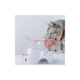 Double Cat Bowls, Orthopedic Pet Bowl Anti-vomiting, Cat Food Bowl Water Bowl Dog Bowl, Angled Cat Bowl Protects the Spine, 15° Inclined Bowl - Top-Down View