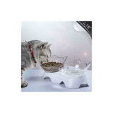 Double Cat Bowls, Orthopedic Pet Bowl Anti-vomiting, Cat Food Bowl Water Bowl Dog Bowl, Angled Cat Bowl Protects the Spine, 15° Inclined Bowl